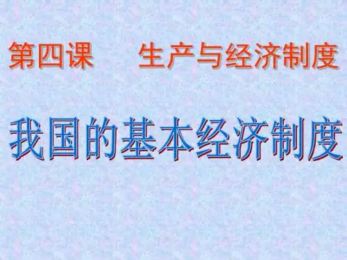 经济生活我国的基本经济制度