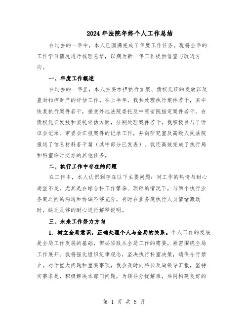 2024年法院年终个人工作总结（四篇）