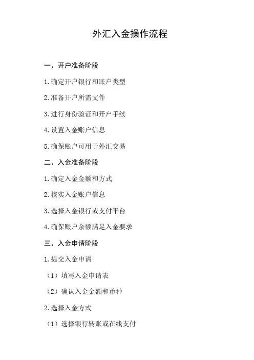 外汇入金操作流程