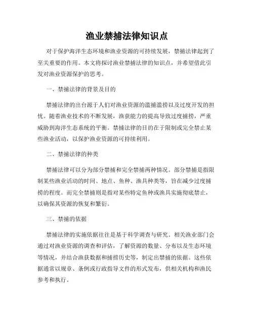 渔业禁捕法律知识点