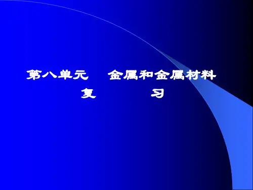 第八单元 金属和金属材料 复习-人教版九年级下册化学课件(共20张PPT)