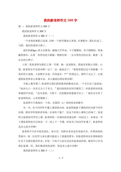 我的新老师作文500字