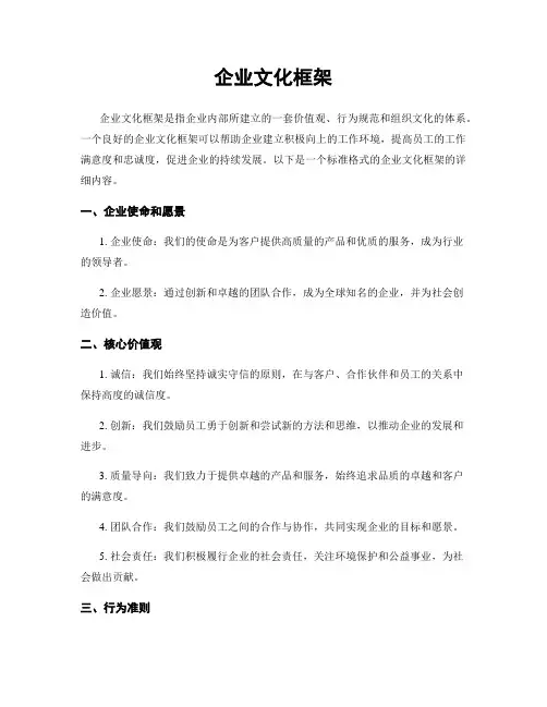 企业文化框架