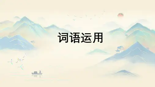 2024届广东省中考语文第一轮专项训练《词语运用》教学PPT模板