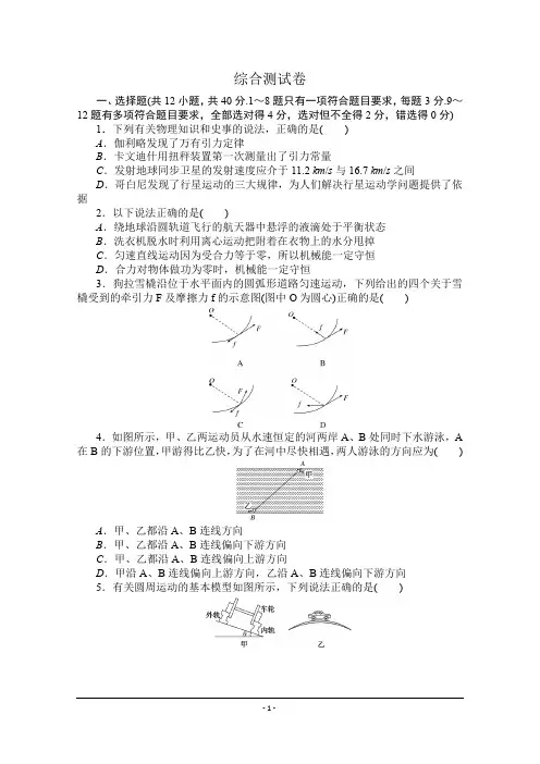 2020-2021学年高一物理人教版(2019)必修第二册 综合测试卷
