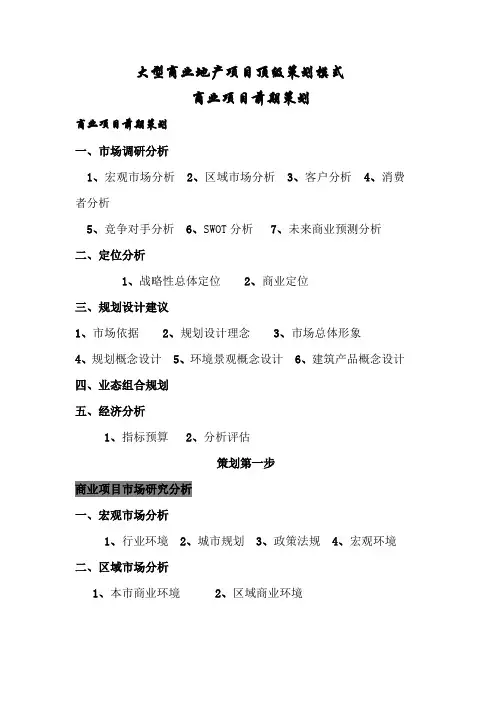 大型商业地产项目顶级策划模式jason