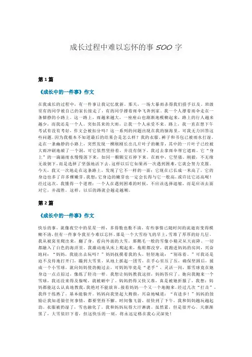 成长过程中难以忘怀的事500字