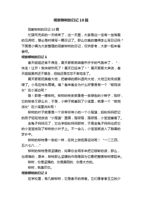 观察柳树的日记10篇