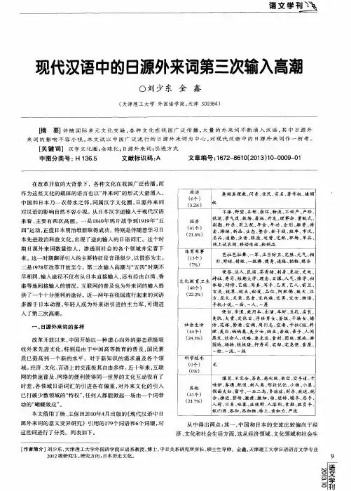 现代汉语中的日源外来词第三次输入高潮