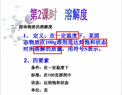 化学九年级下人教新课标9.2溶解度课件(共22张PPT)