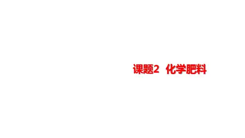 人教版九年级化学下册教学课件 第十一单元  盐  化肥 课题2  化学肥料