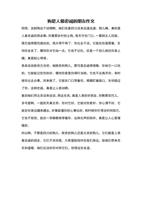 狗是人最忠诚的朋友作文