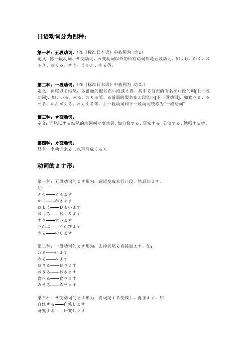 日语体言用言形态