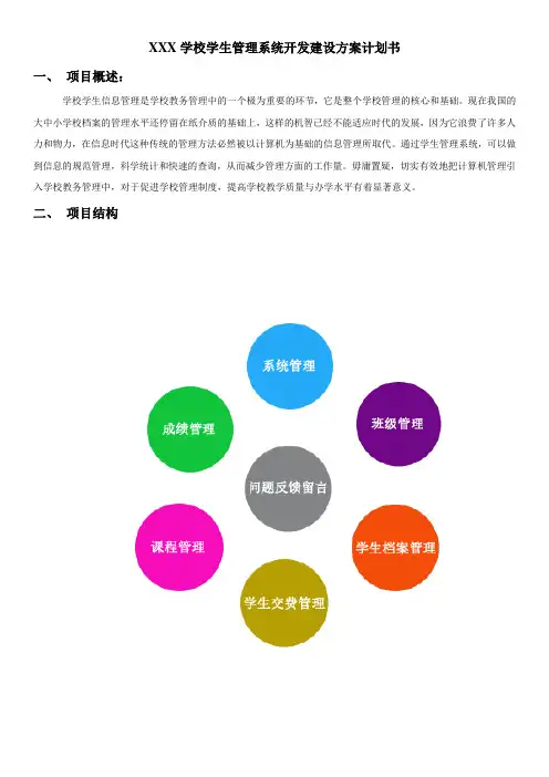 学校学生管理系统开发建设方案计划书