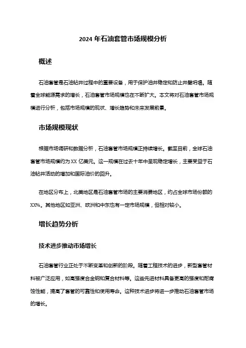 2024年石油套管市场规模分析