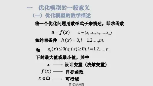 数学建模之优化模型PPT课件