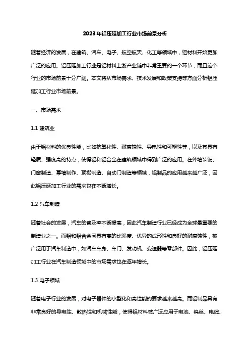 2023年铝压延加工行业市场前景分析