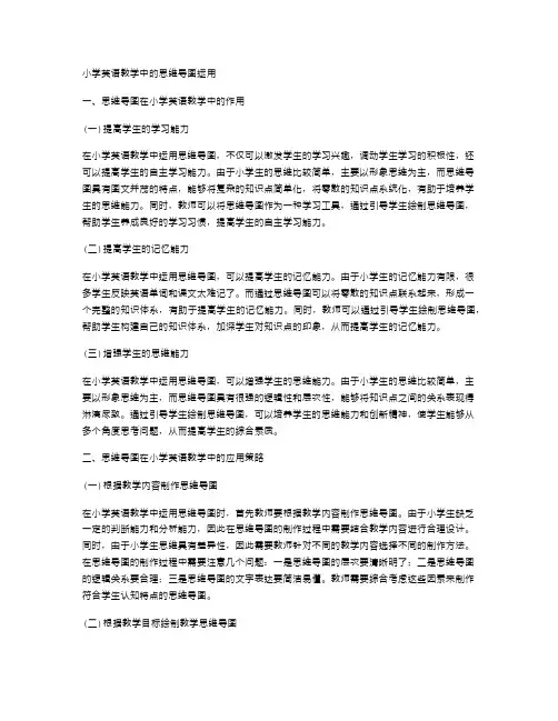 小学英语教学中的思维导图运用