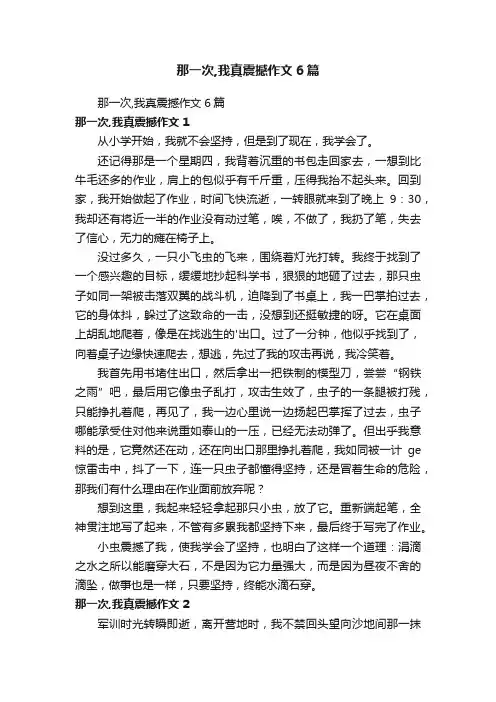 那一次,我真震撼作文6篇