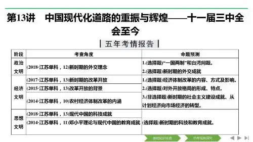 2019高考历史培优二轮优课件精讲义优习题专题三中外现代文明的演进第一部分第13讲