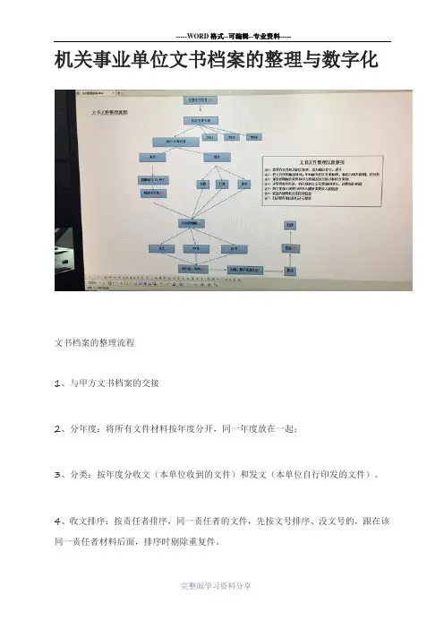 机关事业单位档案文书整理流程