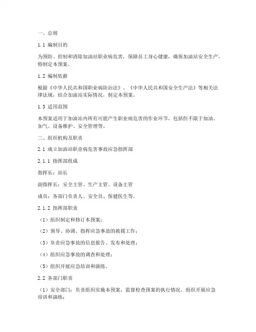加油站职业病危害应急预案