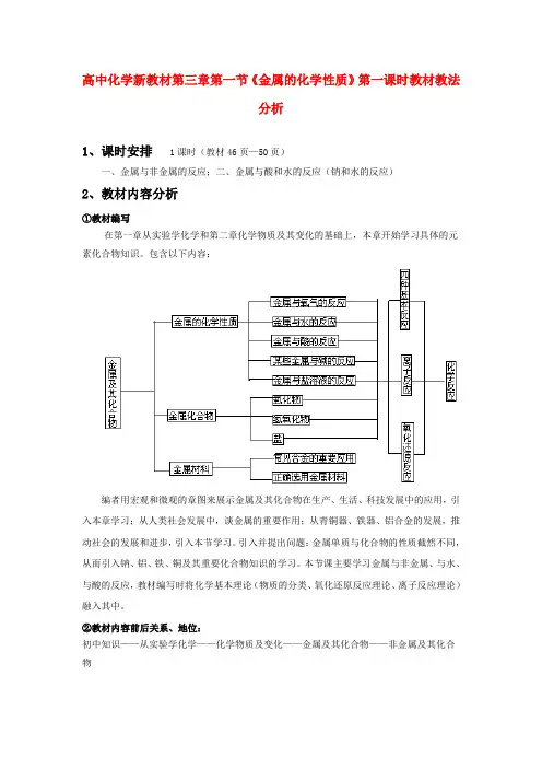 高中化学 第三章 第一节《金属的化学性质》第一课时教材教法解析 新人教版必修1