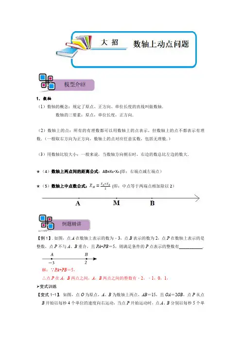 模型39 数轴上动点问题(解析版)-2023年中考数学重难点解题大招复习讲义-几何模型篇