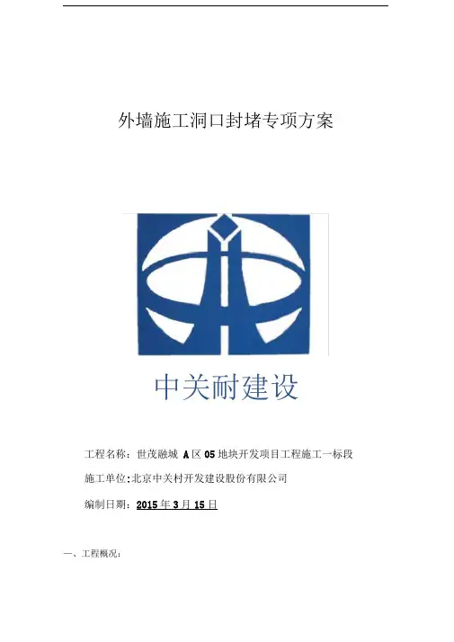 外墙施工洞口封堵专项方案