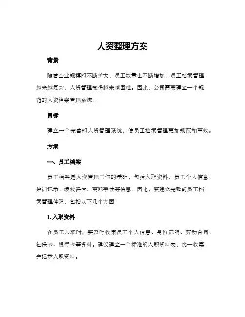 人资整理方案