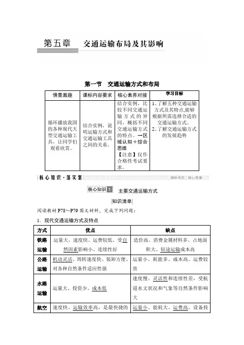 人教版高中地理必修2《第五章 交通运输布局及其影响 章节复习与测试》_79