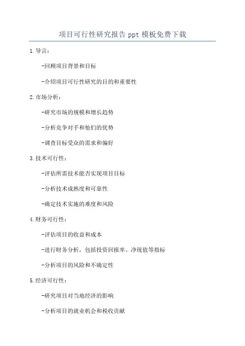 项目可行性研究报告ppt模板免费下载