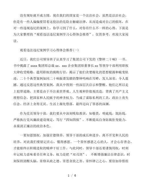 观看违法违纪案例学习心得体会