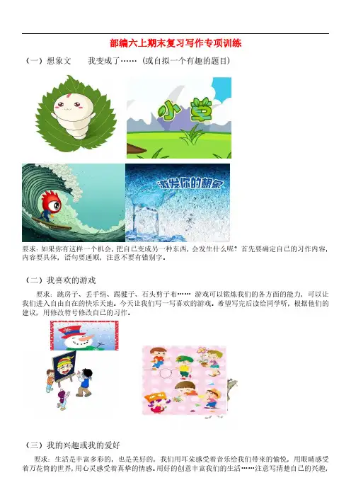 部编版语文6年级专项训练—口语交际与写作(含范文)
