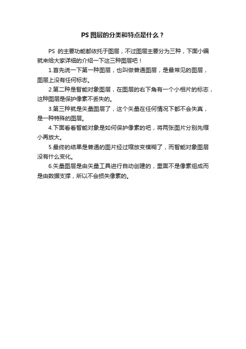 PS图层的分类和特点是什么？