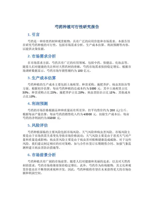 芍药种植可行性研究报告