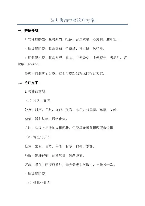 妇人腹痛中医诊疗方案