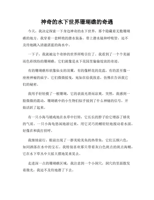 小学三年级作文这儿真美范文神奇的水下世界珊瑚礁的奇遇
