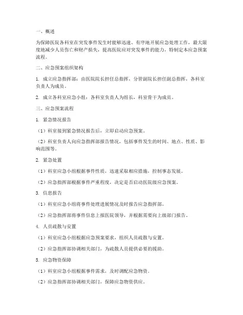 各科室应急预案流程
