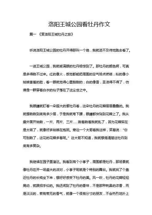 洛阳王城公园看牡丹作文