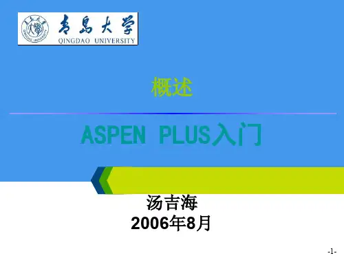 Aspen Plus 课程讲义-全部PPT