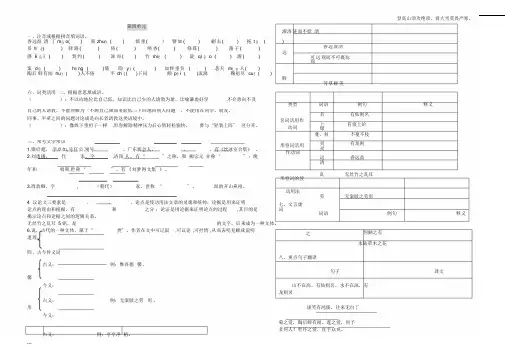 部编版七年级下册语文4、5、6单元字词文言文重点知识梳理(学生版