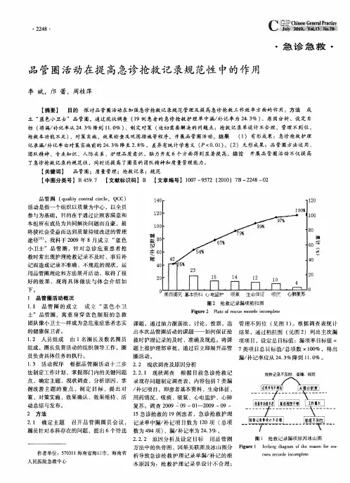 品管圈活动在提高急诊抢救记录规范性中的作用