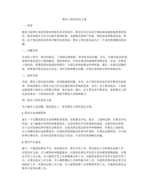 算法工程化优化方案