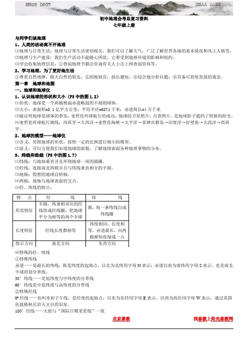 初中地理会考总复习 人教版 