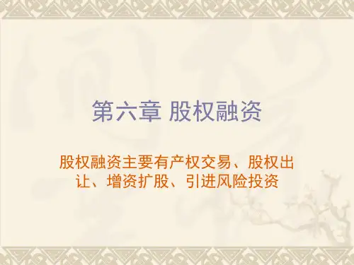 第六章股权融资-27页PPT文档资料