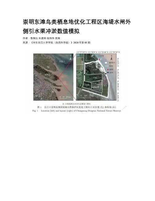     崇明东滩鸟类栖息地优化工程区海堤水闸外侧引水渠冲淤数值模拟    