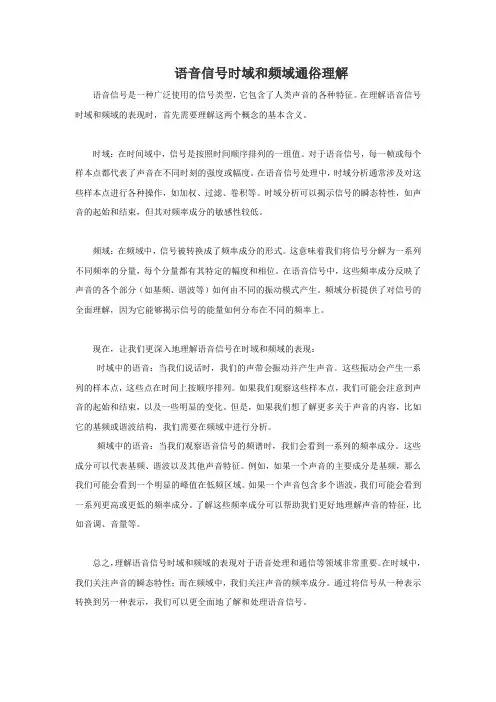 语音信号时域和频域通俗理解