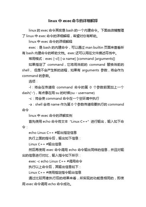 linux中exec命令的详细解释