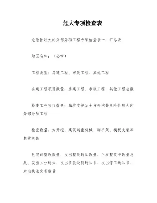 危大专项检查表